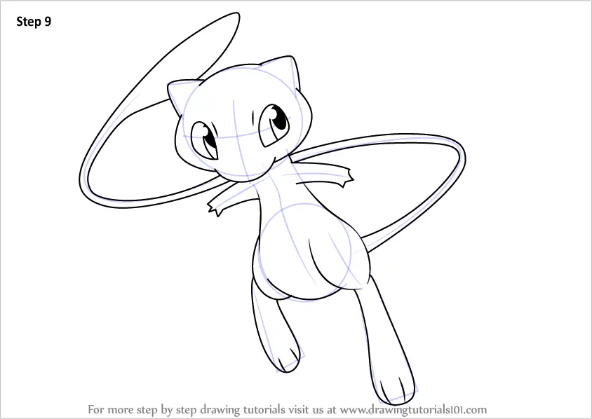 Learn How to Draw Mew from Pokemon (Pokemon) Step by Step Drawing