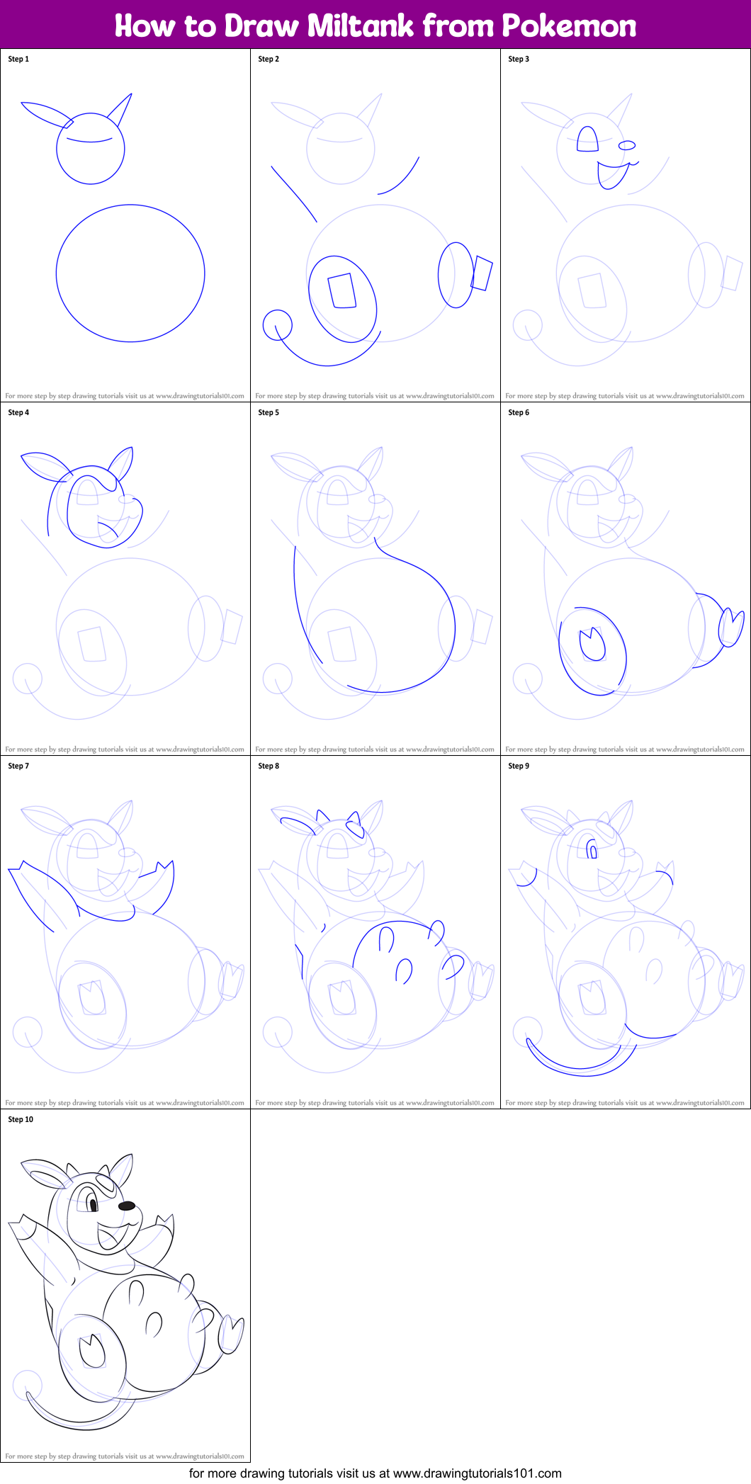 How To Draw Miltank From Pokemon Printable Step By St - vrogue.co