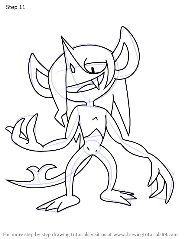 14. How to Draw Morgrem from Pokemon. 