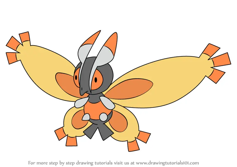 Learn How to Draw Mothim from Pokemon (Pokemon) Step by Step : Drawing