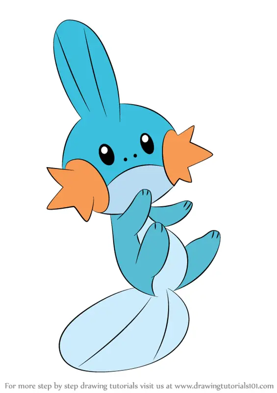 Learn How to Draw Mudkip from Pokemon (Pokemon) Step by Step Drawing