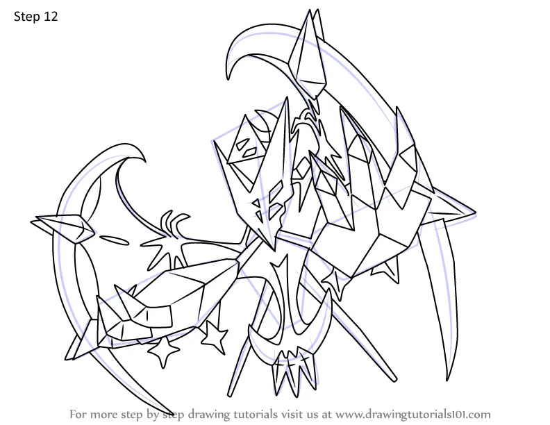 Learn How to Draw Necrozma Dawn Wings from Pokemon (Pokemon) Step by