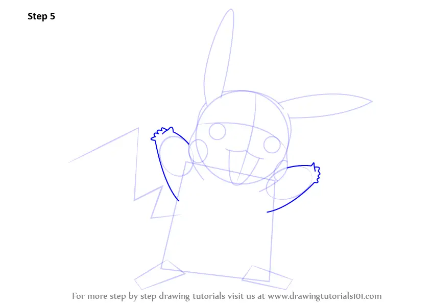 Learn How to Draw Pikachu from Pokemon (Pokemon) Step by Step : Drawing ...