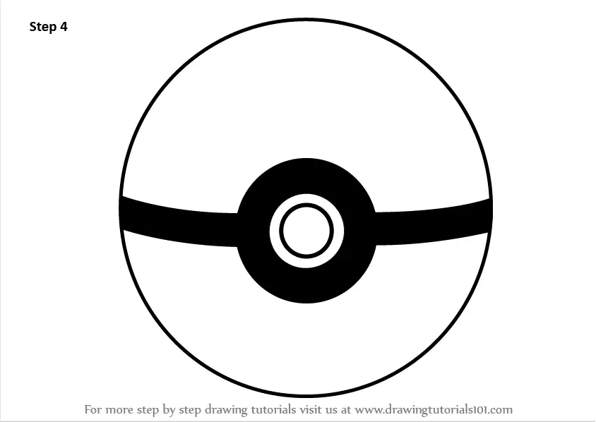 Learn How to Draw Pokeball from Pokemon (Pokemon) Step by Step