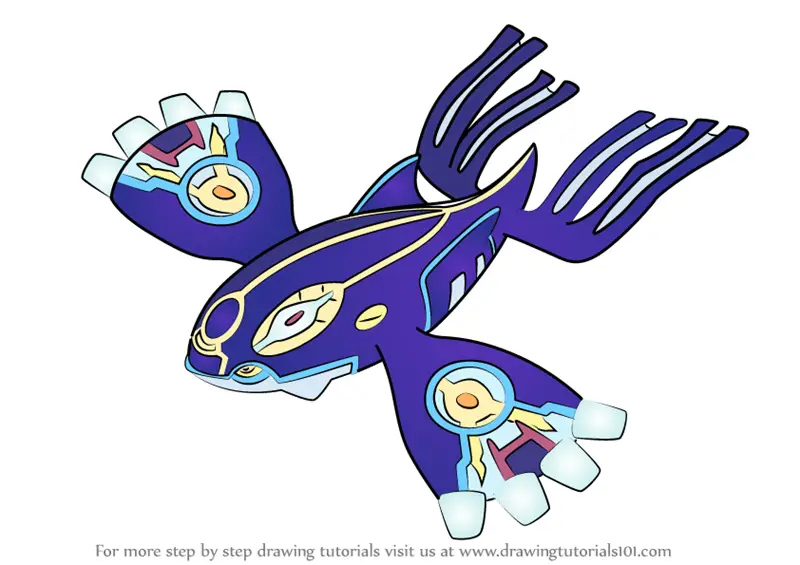 How to Draw Primal Kyogre from Pokemon. 