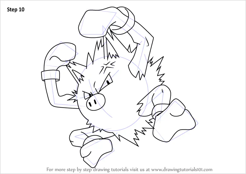 Step by Step How to Draw Primeape from Pokemon : DrawingTutorials101.com