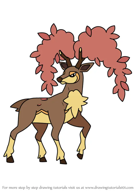 Learn How to Draw Sawsbuck - Autumn Form from Pokemon (Pokemon) Step by