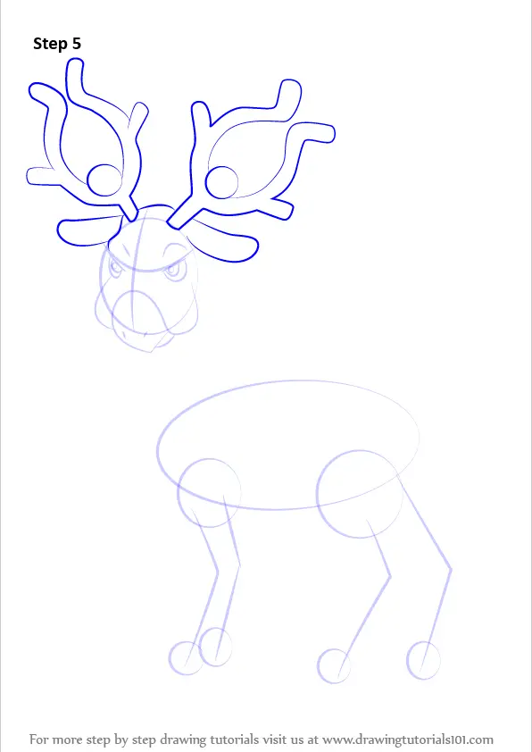 Step by Step How to Draw Stantler from Pokemon : DrawingTutorials101.com