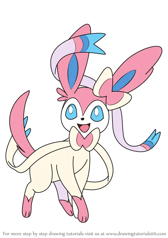Learn How to Draw Sylveon from Pokemon (Pokemon) Step by Step Drawing
