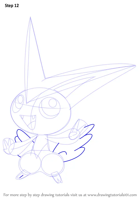 Learn How To Draw Victini From Pokemon Pokemon Step By Step Drawing