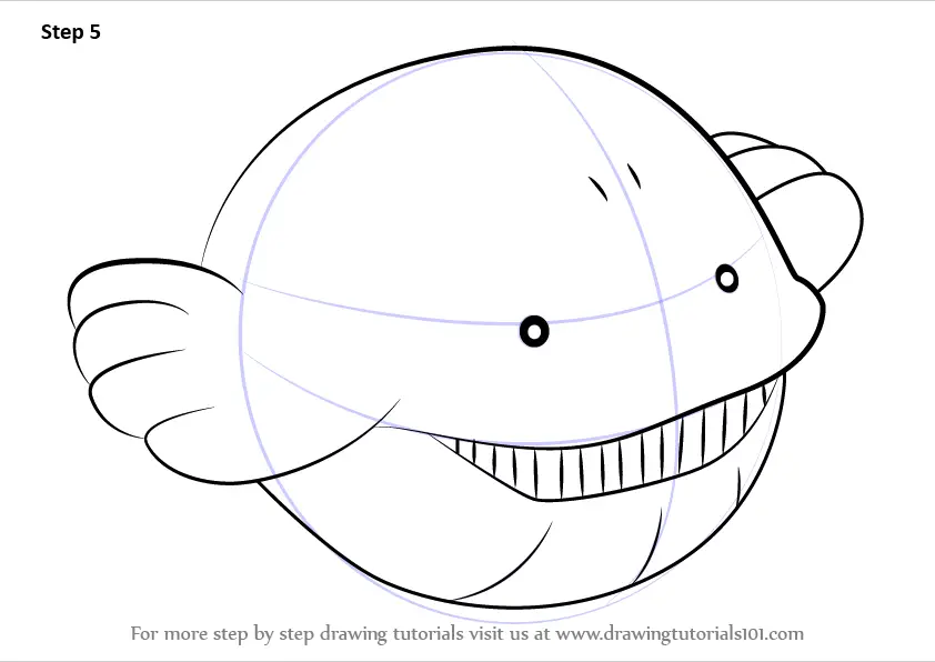 Step by Step How to Draw Wailmer from Pokemon : DrawingTutorials101.com