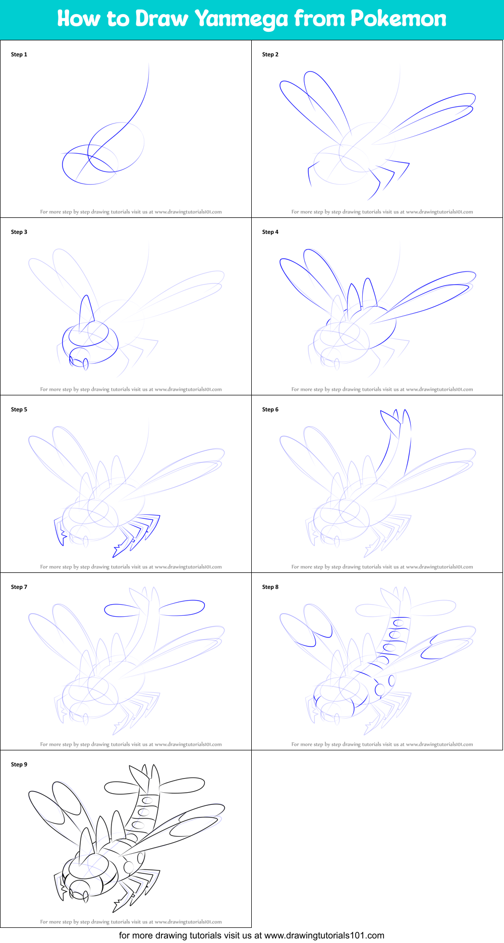 coloring pages of yanmega pokemon