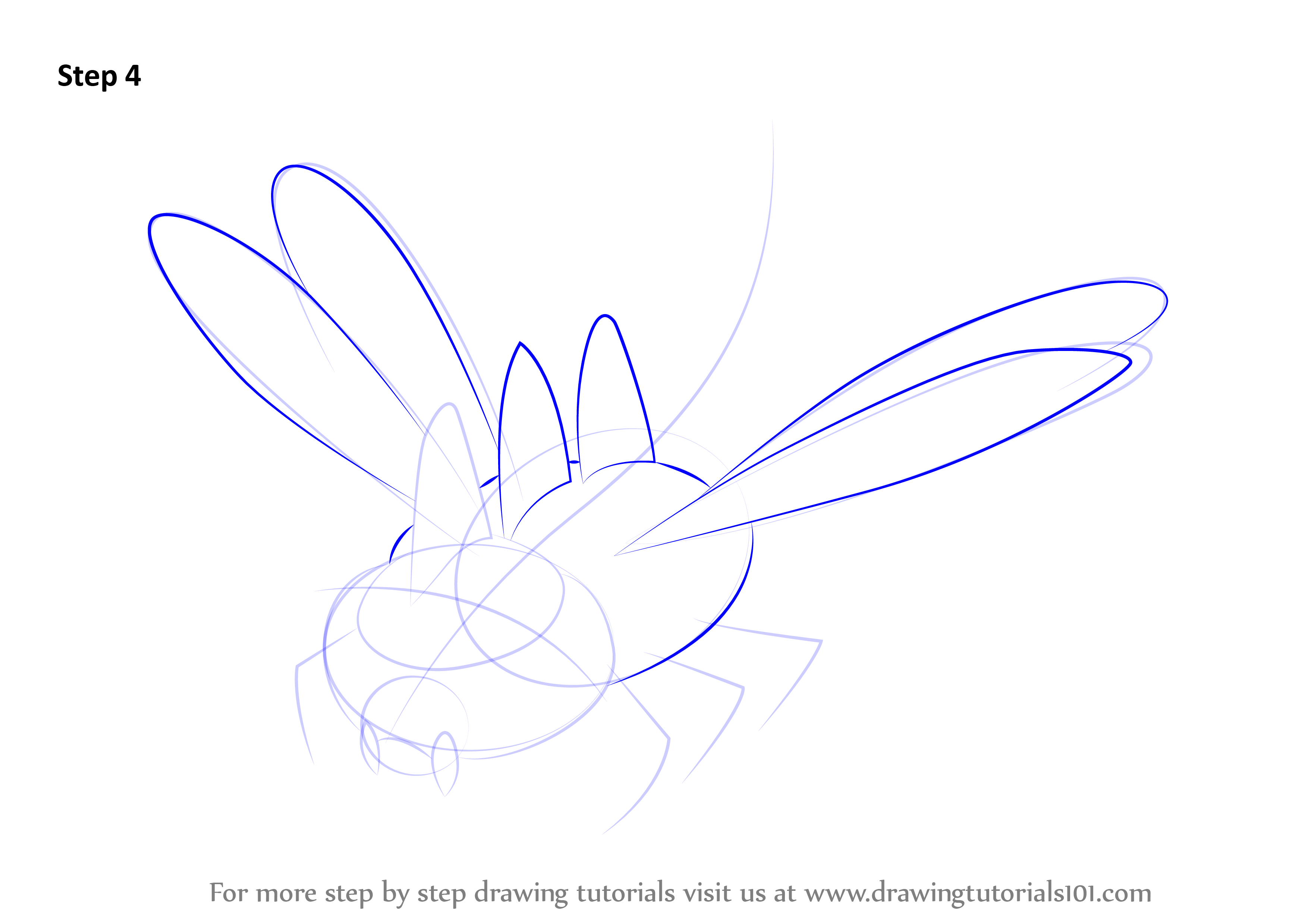 Step by Step How to Draw Yanmega from Pokemon : DrawingTutorials101.com