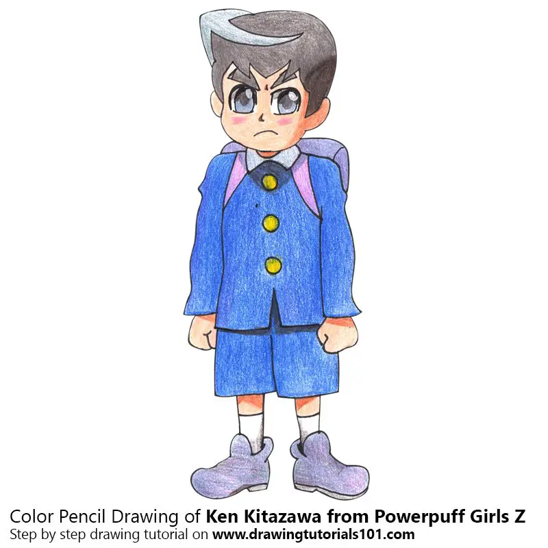 Ken Kitazawa from Powerpuff Girls Z Color Pencil Drawing