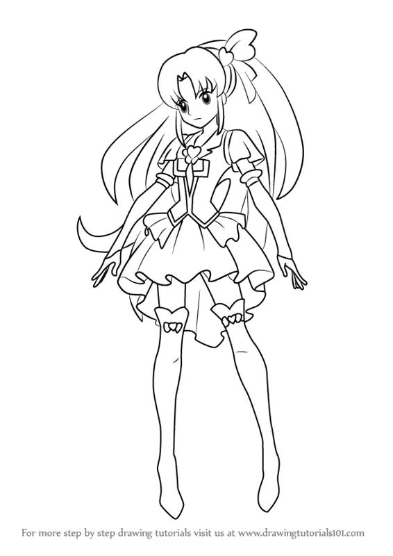 Learn How to Draw Cure Fortune from Pretty Cure (Pretty Cure) Step by ...