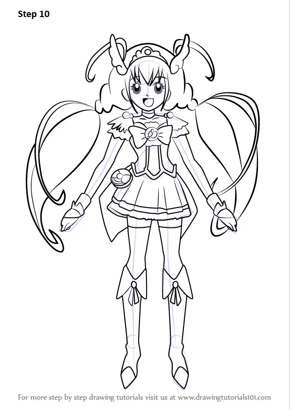 Learn How to Draw Cure Happy from Pretty Cure (Pretty Cure) Step by ...