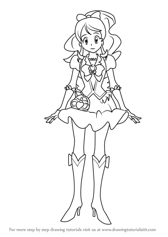 Download Learn How to Draw Cure Honey from Pretty Cure (Pretty Cure) Step by Step : Drawing Tutorials