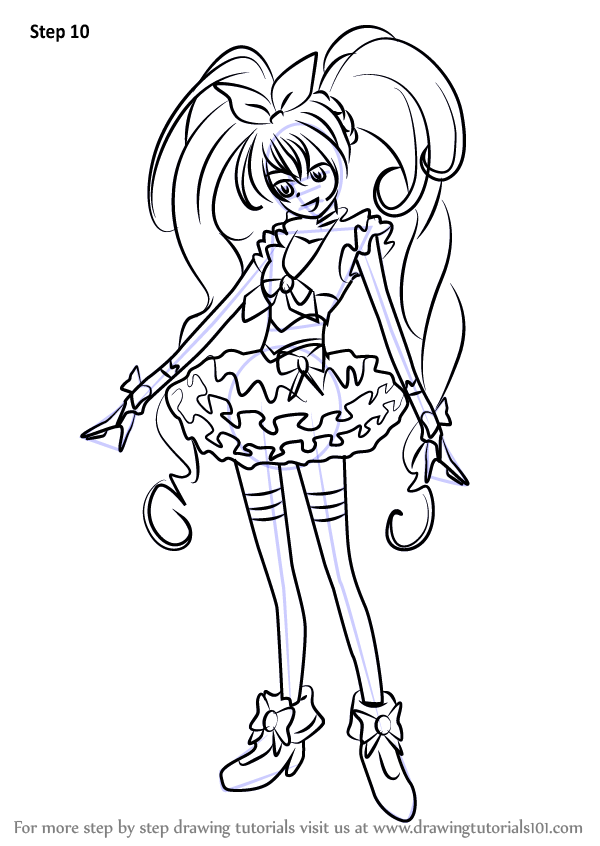 Learn How To Draw Cure Melody From Pretty Cure Pretty Cure Step By Step Drawing Tutorials 3869