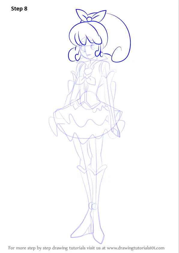 Step by Step How to Draw Cure Mirage from Pretty Cure ...