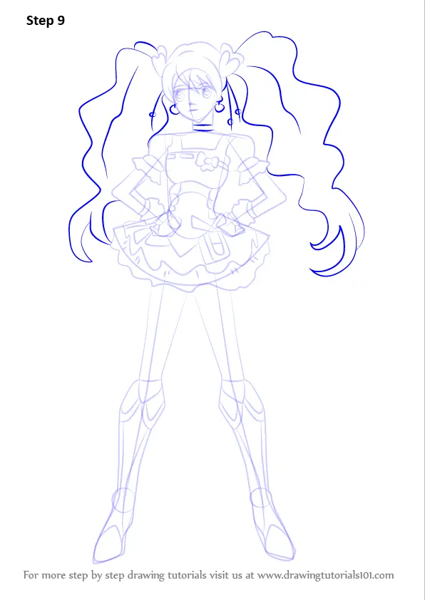Step by Step How to Draw Cure Peach from Pretty Cure ...