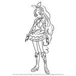 How to Draw Cure Rhythm from Pretty Cure