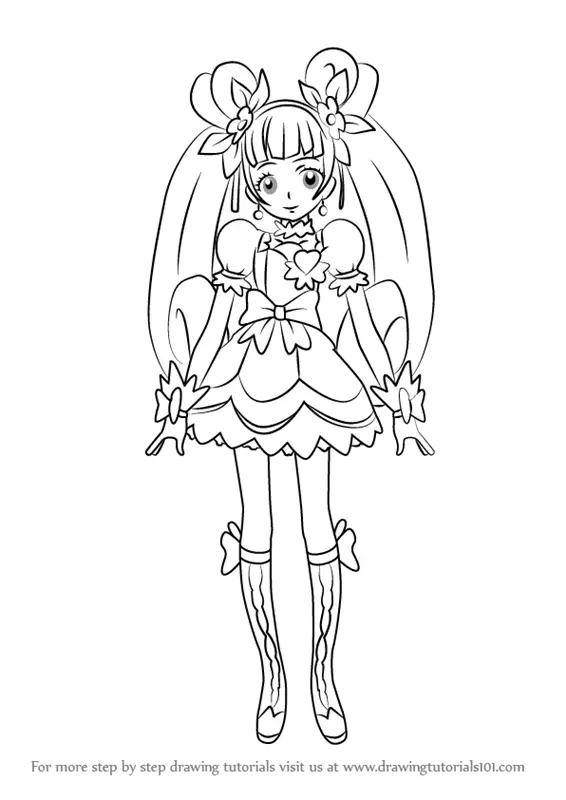 Step by Step How to Draw Cure Rosetta from Pretty Cure ...