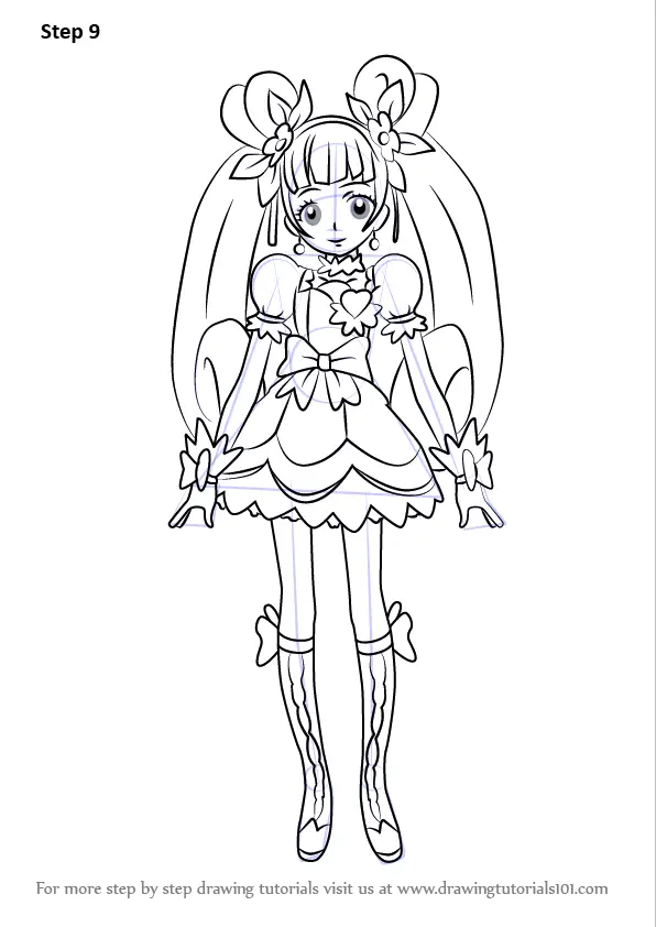 Learn How to Draw Cure Rosetta from Pretty Cure (Pretty Cure) Step by ...