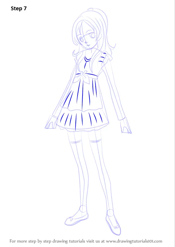Step by Step How to Draw Minamino Kanade from Pretty Cure ...
