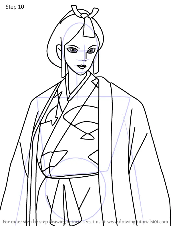 Step by Step How to Draw Lady Eboshi from Princess Mononoke ...