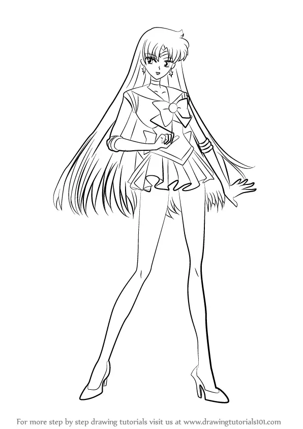Learn How to Draw Sailor Mars from Sailor Moon (Sailor Moon) Step by ...