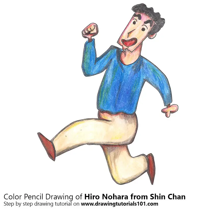 Hiro Nohara from Shin Chan Color Pencil Drawing