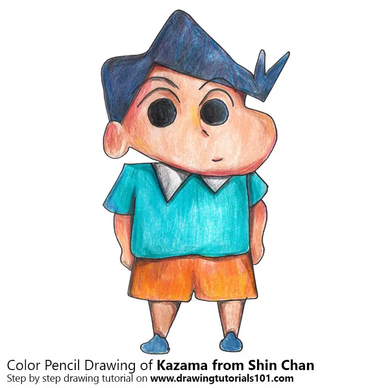 Kazama from Shin Chan Color Pencil Drawing
