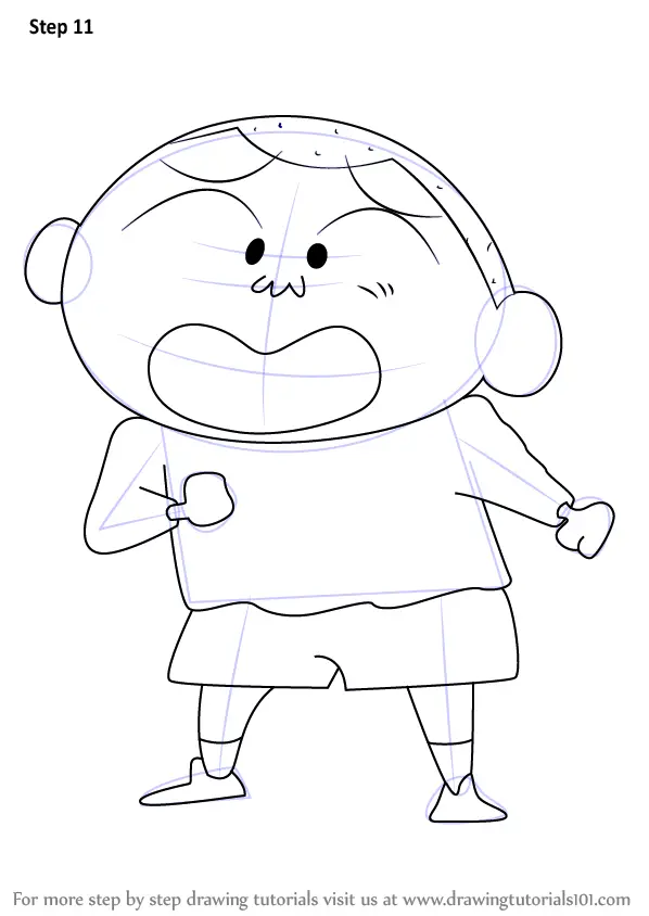 Learn How To Draw Masao From Shin Chan Shin Chan Step By Step