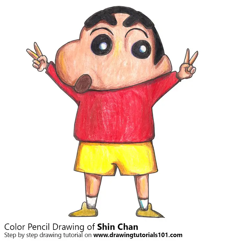 Shin Chan Color Pencil Drawing