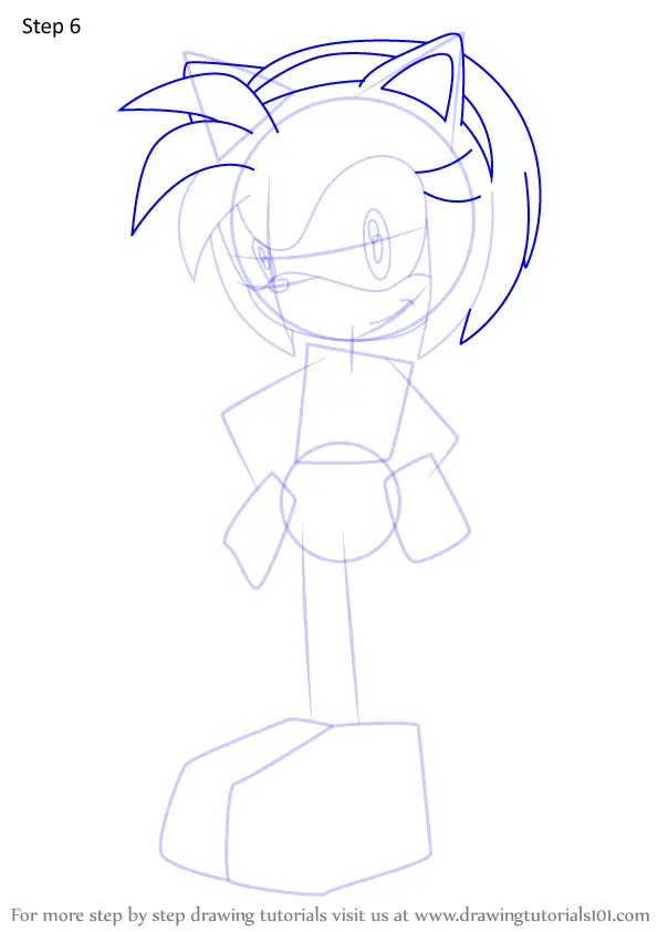Learn How to Draw Amy Rose from Sonic X (Sonic X) Step by Step