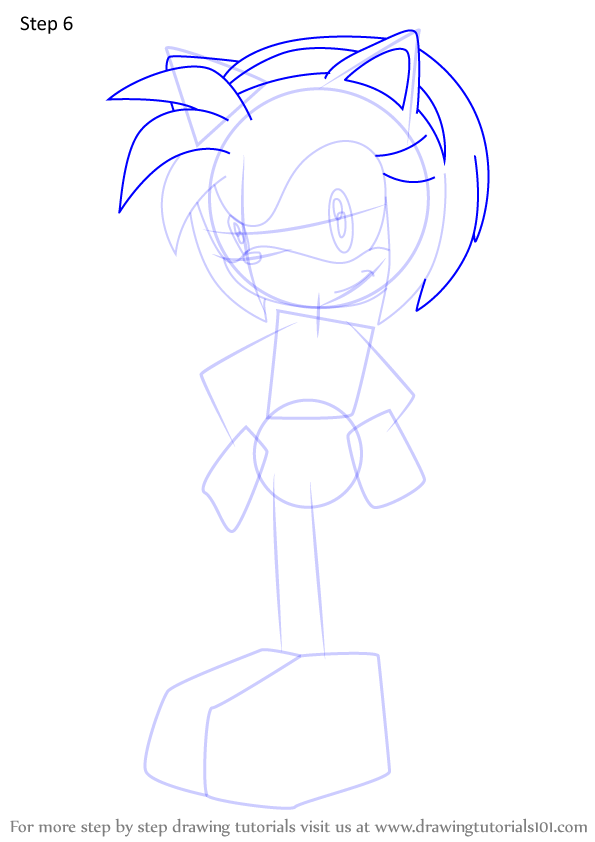 Step By Step How To Draw Amy Rose From Sonic X