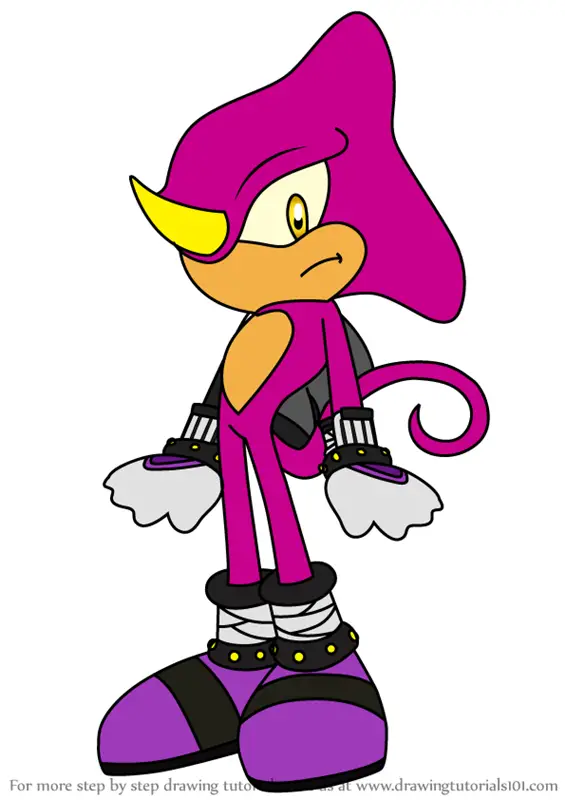 Step By Step How To Draw Espio The Chameleon From Sonic X 