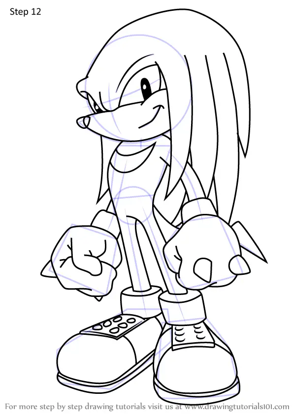 Learn How to Draw Knuckles the Echidna from Sonic X (Sonic X) Step by