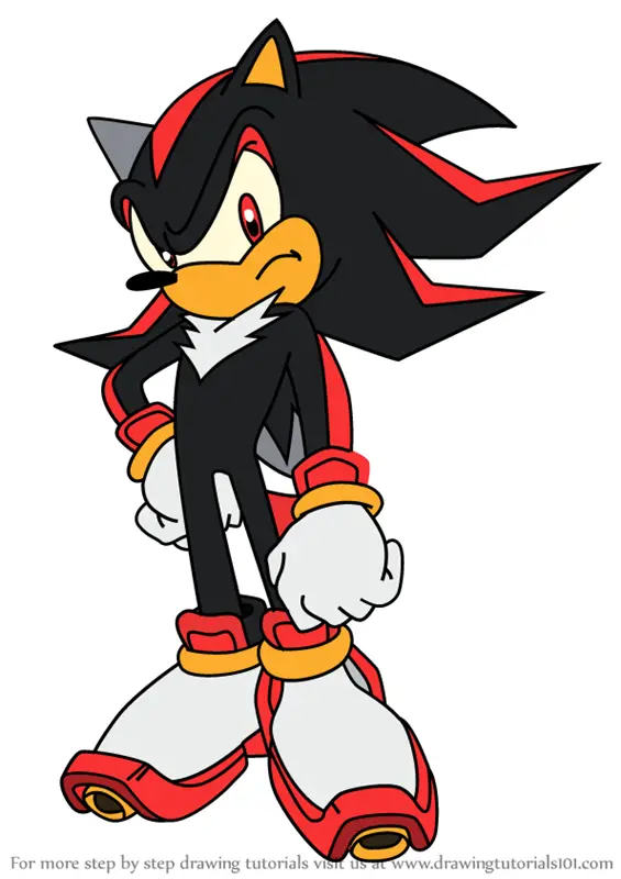 Step by Step How to Draw Shadow the Hedgehog from Sonic X