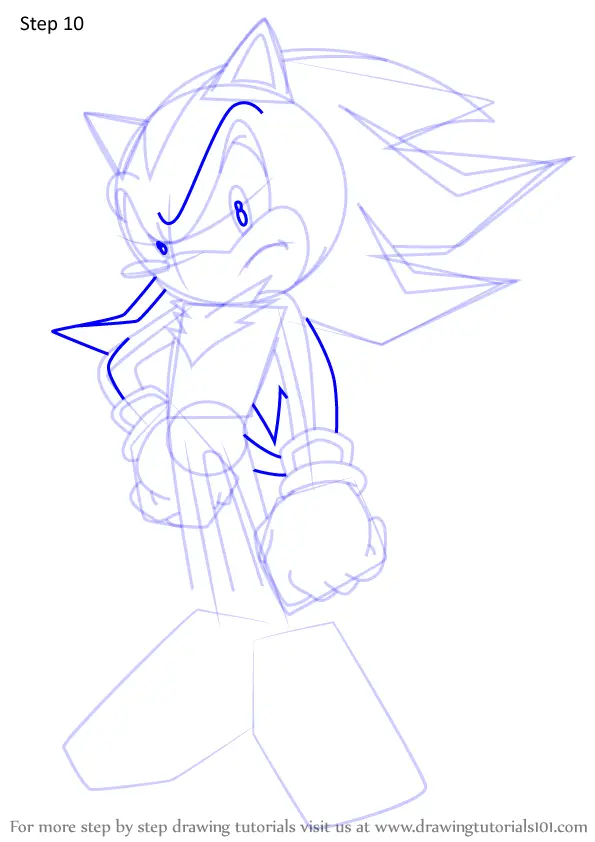 Step by Step How to Draw Shadow the Hedgehog from Sonic X