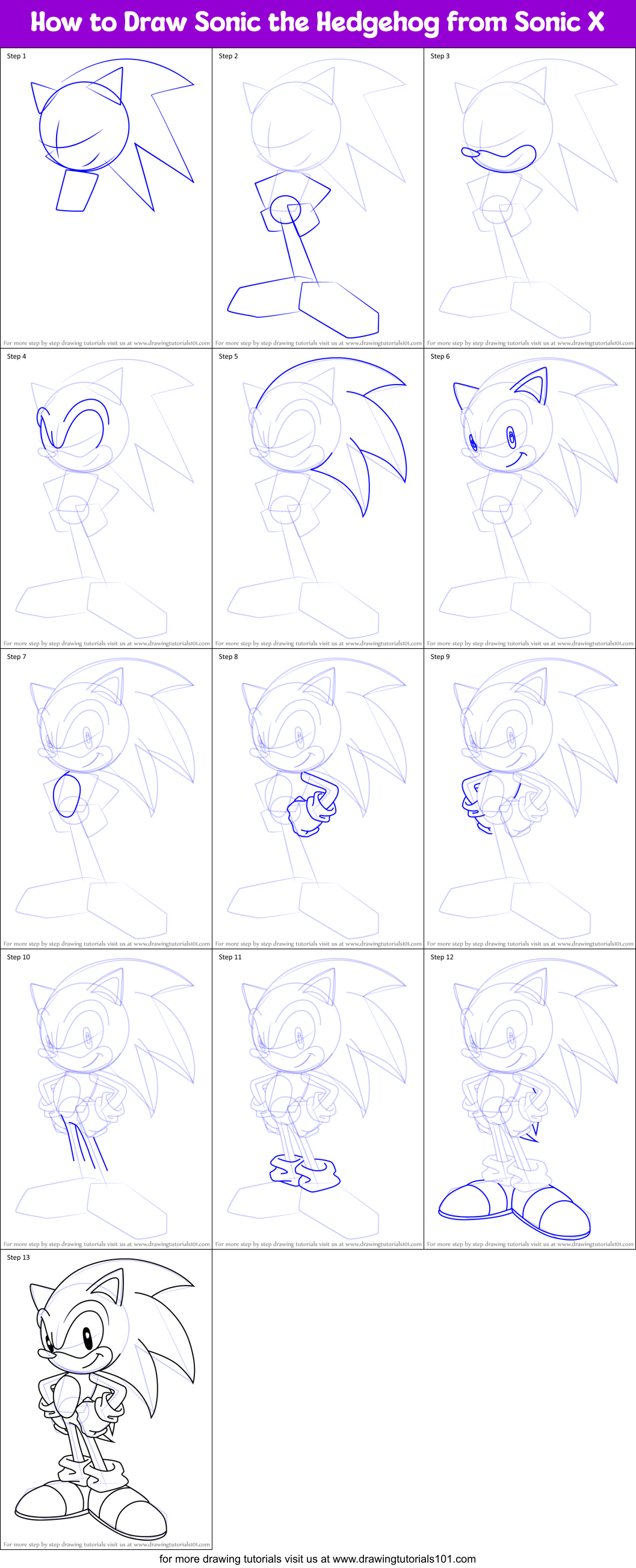 Learn How To Draw Big The Cat From Sonic X Sonic X Step By Step Drawing