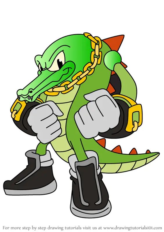 Learn How to Draw Vector the Crocodile from Sonic X (Sonic X) Step by ...