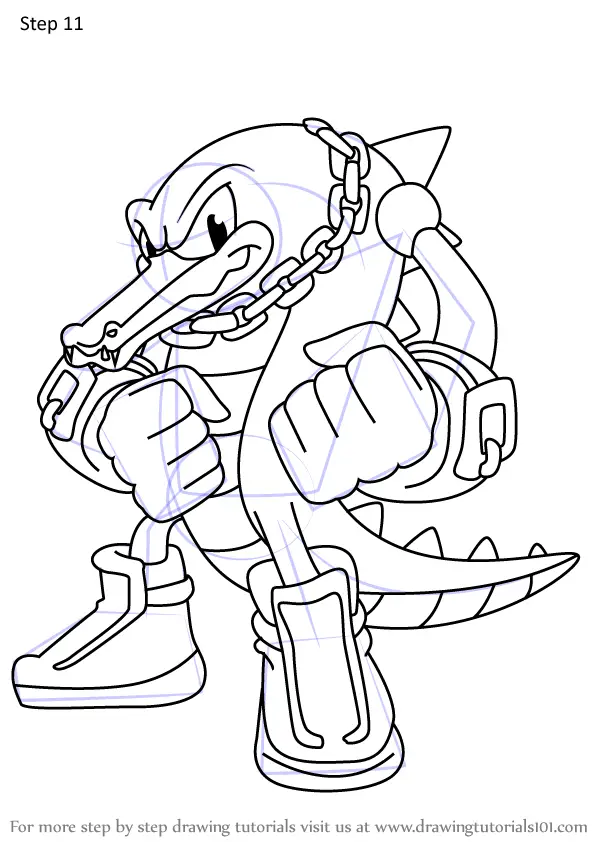 Learn How to Draw Vector the Crocodile from Sonic X Sonic X Step by ...
