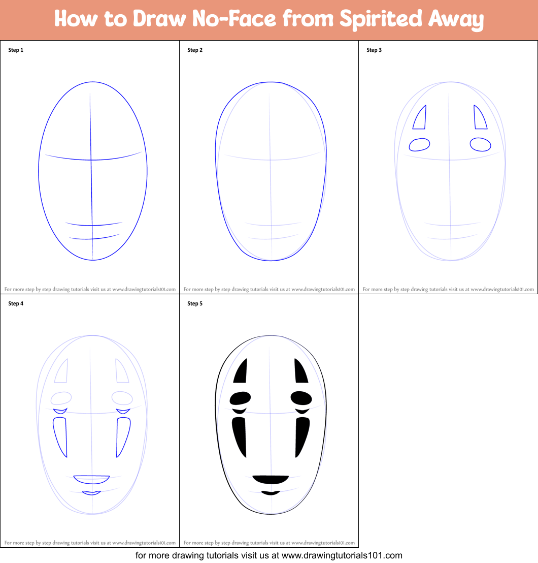 How To Draw No Face From Spirited Away Printable Step By Step Drawing