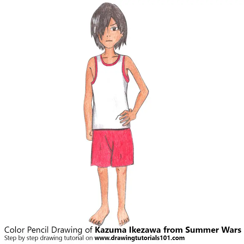 Kazuma Ikezawa from Summer Wars Color Pencil Drawing