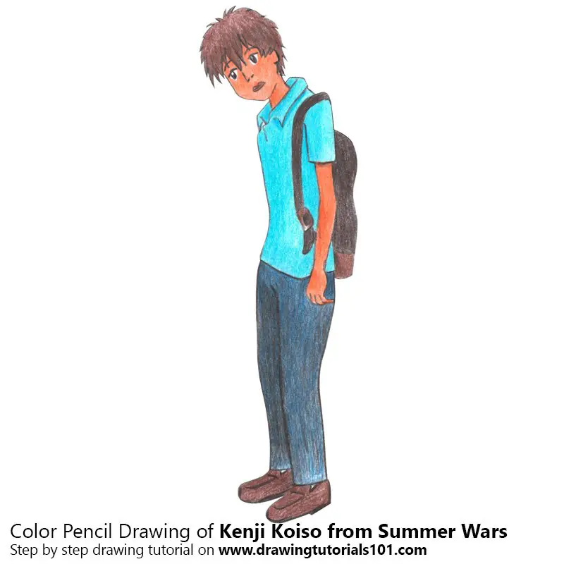Kenji Koiso from Summer Wars Color Pencil Drawing
