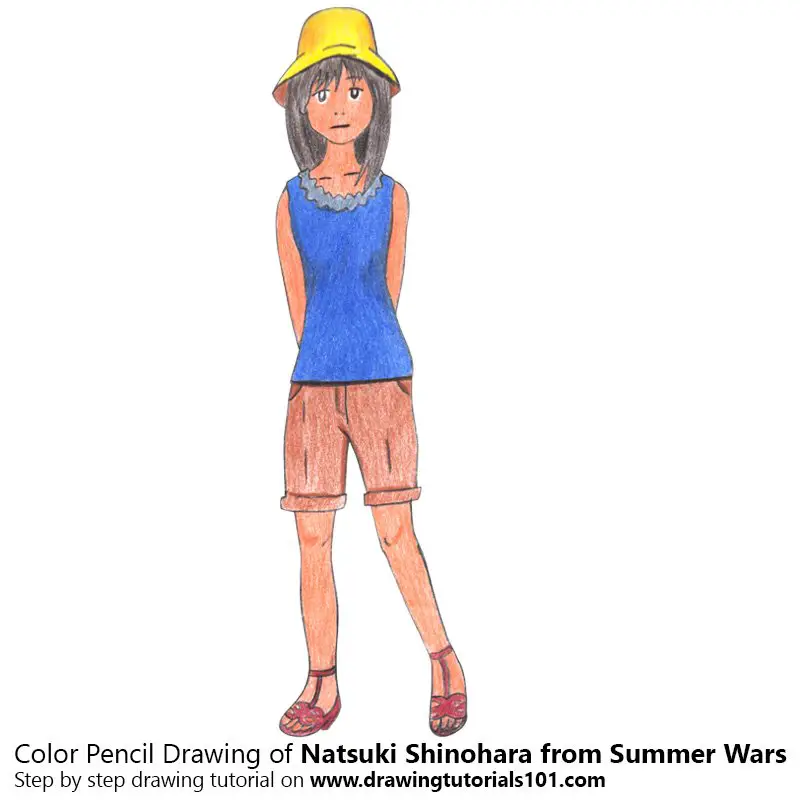 Natsuki Shinohara from Summer Wars Color Pencil Drawing