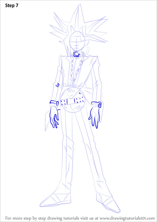 Learn How to Draw Yugi Muto from YuGiOh! (YuGiOh!) Step by Step