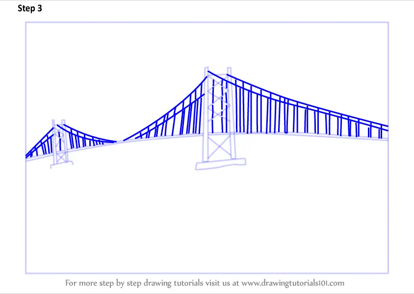 Learn How To Draw A City Bridge Scenery (bridges) Step By Step 