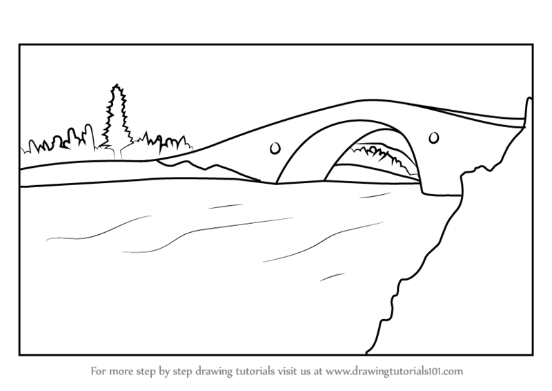 Learn How to Draw Clachan Bridge (Bridges) Step by Step : Drawing Tutorials